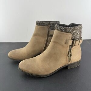 White Mountain Beige Zip Up Short Boots Size 9M Booties
